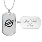 Stellar Lumens (XLM) Crypto Necklace Stainless Steel or 18k Gold Dog Tag 24" Chain-Express Your Love Gifts