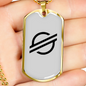 Stellar Lumens (XLM) Crypto Necklace Stainless Steel or 18k Gold Dog Tag 24" Chain-Express Your Love Gifts