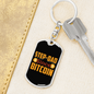 Step-Dad Since Bitcoin Crypto Keychain Stainless Steel or 18k Gold Dog Tag Keyring-Express Your Love Gifts