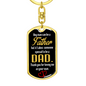 Step Dad Thank You Keychain Stainless Steel or 18k Gold Dog Tag Keyring-Express Your Love Gifts