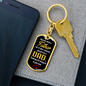 Step Dad Thank You Keychain Stainless Steel or 18k Gold Dog Tag Keyring-Express Your Love Gifts