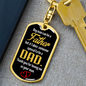 Step Dad Thank You Keychain Stainless Steel or 18k Gold Dog Tag Keyring-Express Your Love Gifts