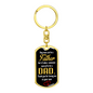 Step Dad Thank You Keychain Stainless Steel or 18k Gold Dog Tag Keyring-Express Your Love Gifts