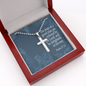 Steps Of A Good Man Psalm 37:23 Cross Necklace Message Card W Ball Chain Pendant-Express Your Love Gifts