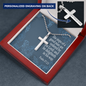 Steps Of A Good Man Psalm 37:23 Cross Necklace Message Card W Ball Chain Pendant-Express Your Love Gifts