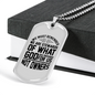 Stewards Of What God Christian Necklace Stainless Steel or 18k Gold Dog Tag 24" Chain-Express Your Love Gifts