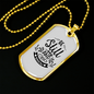 Still And Know Christian Necklace Stainless Steel or 18k Gold Dog Tag 24" Chain-Express Your Love Gifts