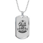 Still And Know Christian Necklace Stainless Steel or 18k Gold Dog Tag 24" Chain-Express Your Love Gifts