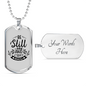 Still And Know Christian Necklace Stainless Steel or 18k Gold Dog Tag 24" Chain-Express Your Love Gifts