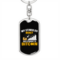 Stimulus Money Crypto Keychain Stainless Steel or 18k Gold Dog Tag Keyring-Express Your Love Gifts