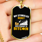 Stimulus Money Crypto Necklace Stainless Steel or 18k Gold Dog Tag 24" Chain-Express Your Love Gifts