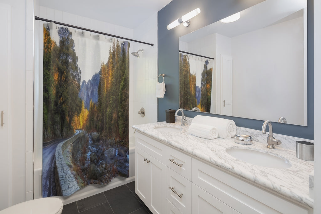 Stony River Bed Stylish Design 71" x 74" Elegant Waterproof Shower Curtain for a Spa-like Bathroom Paradise Exceptional Craftsmanship-Express Your Love Gifts