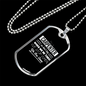 Stop When We'Re Done Woodworker Dog Tag Stainless Steel or 18k Gold W 24"-Express Your Love Gifts