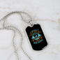 Straight Face Blue Necklace Stainless Steel or 18k Gold Dog Tag 24" Chain-Express Your Love Gifts