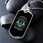Straight Face Blue Necklace Stainless Steel or 18k Gold Dog Tag 24" Chain-Express Your Love Gifts