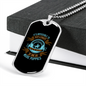 Straight Face Blue Necklace Stainless Steel or 18k Gold Dog Tag 24" Chain-Express Your Love Gifts