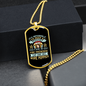 Straight Face Necklace Stainless Steel or 18k Gold Dog Tag 24" Chain-Express Your Love Gifts