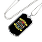 Straight Face Yellow Necklace Stainless Steel or 18k Gold Dog Tag 24" Chain-Express Your Love Gifts