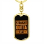 Straight Outta Fiat Crypto Keychain Stainless Steel or 18k Gold Dog Tag Keyring-Express Your Love Gifts