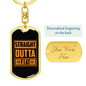 Straight Outta Fiat Crypto Keychain Stainless Steel or 18k Gold Dog Tag Keyring-Express Your Love Gifts