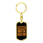 Straight Outta Fiat Crypto Keychain Stainless Steel or 18k Gold Dog Tag Keyring-Express Your Love Gifts