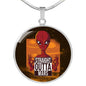 Straight Outta Mars Circle Pendant UFO Alien Fan Necklace Stainless Steel or 18k Gold 18-22"-Express Your Love Gifts