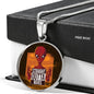 Straight Outta Mars Circle Pendant UFO Alien Fan Necklace Stainless Steel or 18k Gold 18-22"-Express Your Love Gifts