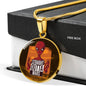 Straight Outta Mars Circle Pendant UFO Alien Fan Necklace Stainless Steel or 18k Gold 18-22"-Express Your Love Gifts