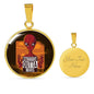 Straight Outta Mars Circle Pendant UFO Alien Fan Necklace Stainless Steel or 18k Gold 18-22"-Express Your Love Gifts