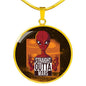 Straight Outta Mars Circle Pendant UFO Alien Fan Necklace Stainless Steel or 18k Gold 18-22"-Express Your Love Gifts