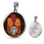 Straight Outta Mars Circle Pendant UFO Alien Fan Necklace Stainless Steel or 18k Gold 18-22"-Express Your Love Gifts