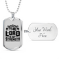 Strength Is Lord Christian Necklace Stainless Steel or 18k Gold Dog Tag 24" Chain-Express Your Love Gifts
