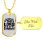 Strength Is Lord Christian Necklace Stainless Steel or 18k Gold Dog Tag 24" Chain-Express Your Love Gifts