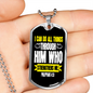 Strengthens Me Christian Necklace Stainless Steel or 18k Gold Dog Tag 24" Chain-Express Your Love Gifts