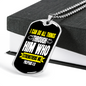 Strengthens Me Christian Necklace Stainless Steel or 18k Gold Dog Tag 24" Chain-Express Your Love Gifts