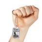 Strong Gracious Supportive Husband Necklace Stainless Steel or 18k Gold Dog Tag 24" Chain-Express Your Love Gifts