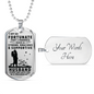 Strong Gracious Supportive Husband Necklace Stainless Steel or 18k Gold Dog Tag 24" Chain-Express Your Love Gifts