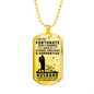 Strong Gracious Supportive Husband Necklace Stainless Steel or 18k Gold Dog Tag 24" Chain-Express Your Love Gifts