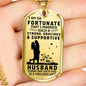 Strong Gracious Supportive Husband Necklace Stainless Steel or 18k Gold Dog Tag 24" Chain-Express Your Love Gifts