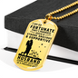 Strong Gracious Supportive Husband Necklace Stainless Steel or 18k Gold Dog Tag 24" Chain-Express Your Love Gifts