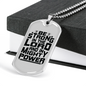 Strong In Lord Christian Necklace Stainless Steel or 18k Gold Dog Tag 24" Chain-Express Your Love Gifts