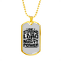 Strong In Lord Christian Necklace Stainless Steel or 18k Gold Dog Tag 24" Chain-Express Your Love Gifts