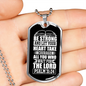 Strong Let Your Heart Christian Necklace Stainless Steel or 18k Gold Dog Tag 24" Chain-Express Your Love Gifts