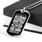 Strong Let Your Heart Christian Necklace Stainless Steel or 18k Gold Dog Tag 24" Chain-Express Your Love Gifts