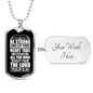 Strong Let Your Heart Christian Necklace Stainless Steel or 18k Gold Dog Tag 24" Chain-Express Your Love Gifts