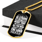 Strong Let Your Heart Christian Necklace Stainless Steel or 18k Gold Dog Tag 24" Chain-Express Your Love Gifts