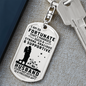 Strong Precious Supportive Husband Keychain Stainless Steel or 18k Gold Dog Tag Keyring-Express Your Love Gifts