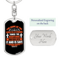 Strong Tower Proverbs 18:10 Tower Keychain Stainless Steel or 18k Gold Dog Tag Keyring-Express Your Love Gifts