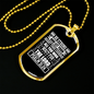Strong Wait The Lord Christian Necklace Stainless Steel or 18k Gold Dog Tag 24" Chain-Express Your Love Gifts