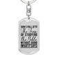 Studying The Bible Keychain Stainless Steel or 18k Gold Dog Tag Keyring-Express Your Love Gifts
